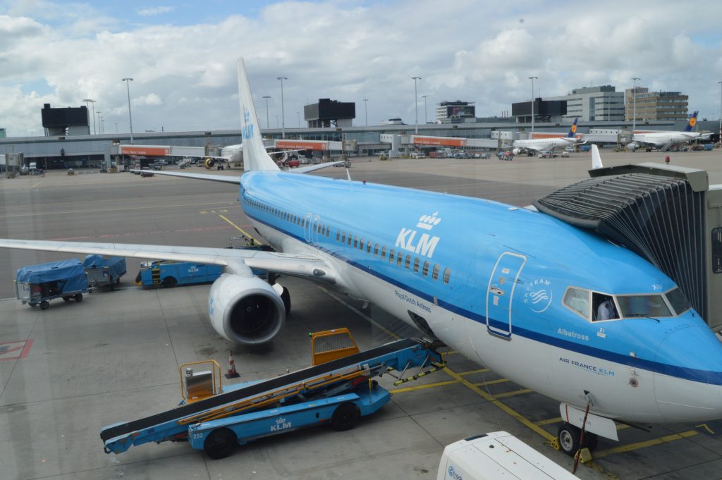 KLM plane at Amsterdam's Schipol airport